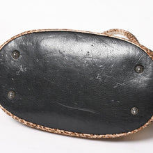 将图片加载到图库查看器，極美品 CHROME HEARTS クロムハーツ セメタリークロス カゴバッグ ショルダーバッグ ストロー ハラコ レザー ベージュ シルバー 中古 4a005597