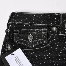Load image into Gallery viewer, 新品未使用 TRUE RELIGION トゥルーレリジョン JOEY Low Rise Cut-Off Short ショーツ コットン ラインストーン ブラック サイズ29 中古 4a005498
