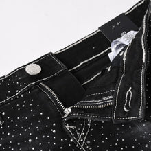 Load image into Gallery viewer, 新品未使用 TRUE RELIGION トゥルーレリジョン JOEY Low Rise Cut-Off Short ショーツ コットン ラインストーン ブラック サイズ29 中古 4a005498