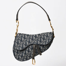 Load image into Gallery viewer, 極美品 Christian Dior クリスチャンディオール ミニ サドルバッグ トロッター キャンバス レザー ネイビー 中古 4a005465