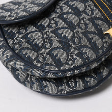 Load image into Gallery viewer, 極美品 Christian Dior クリスチャンディオール ミニ サドルバッグ トロッター キャンバス レザー ネイビー 中古 4a005465