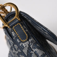Load image into Gallery viewer, 極美品 Christian Dior クリスチャンディオール ミニ サドルバッグ トロッター キャンバス レザー ネイビー 中古 4a005465