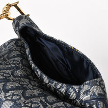 Load image into Gallery viewer, 極美品 Christian Dior クリスチャンディオール ミニ サドルバッグ トロッター キャンバス レザー ネイビー 中古 4a005465