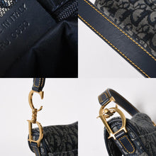 Load image into Gallery viewer, 極美品 Christian Dior クリスチャンディオール ミニ サドルバッグ トロッター キャンバス レザー ネイビー 中古 4a005465