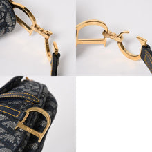 Load image into Gallery viewer, 極美品 Christian Dior クリスチャンディオール ミニ サドルバッグ トロッター キャンバス レザー ネイビー 中古 4a005465