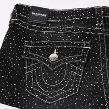 Load image into Gallery viewer, 新品未使用 TRUE RELIGION トゥルーレリジョン JOEY Low Rise Cut-Off Short ショーツ コットン ラインストーン ブラック サイズ29 中古 4a005498