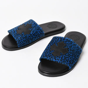 新品未使用 CHROME HEARTS クロムハーツ CH SLIDE CHプラスパッチ ハラコサンダル サイズ42 マイアミ限定 ブルーチーター 中古 4a005516