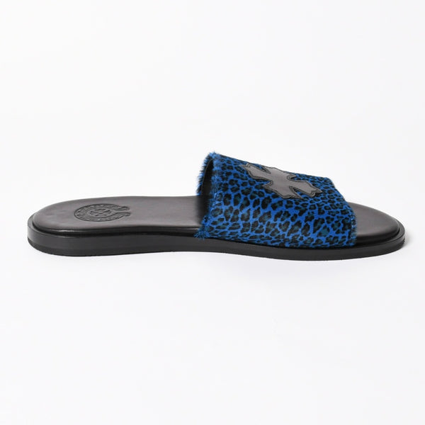 新品未使用 CHROME HEARTS クロムハーツ CH SLIDE CHプラスパッチ ハラコサンダル サイズ42 マイアミ限定 ブルーチーター 中古 4a005516