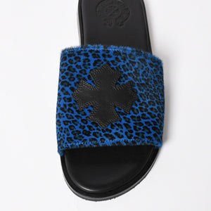 新品未使用 CHROME HEARTS クロムハーツ CH SLIDE CHプラスパッチ ハラコサンダル サイズ42 マイアミ限定 ブルーチーター 中古 4a005516