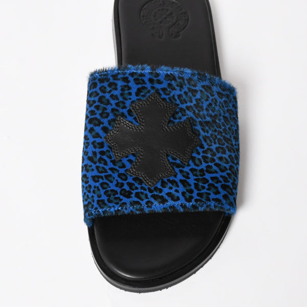 新品未使用 CHROME HEARTS クロムハーツ CH SLIDE CHプラスパッチ ハラコサンダル サイズ42 マイアミ限定 ブルーチーター 中古 4a005516