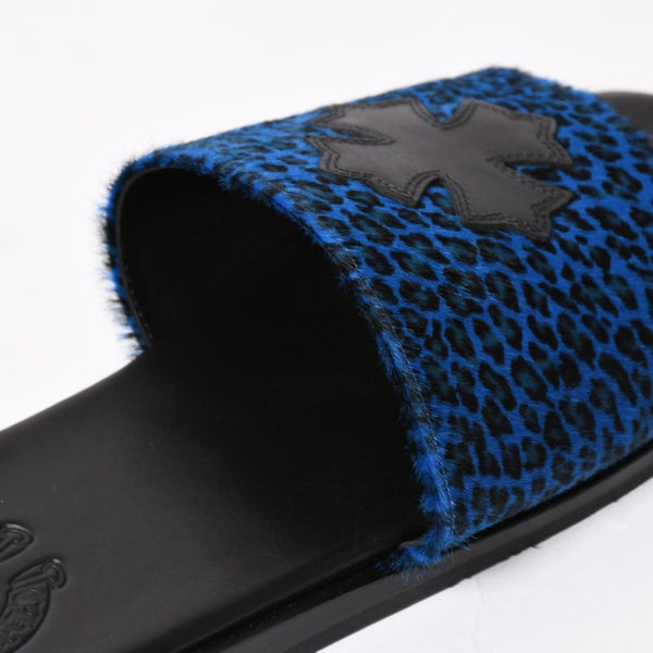 新品未使用 CHROME HEARTS クロムハーツ CH SLIDE CHプラスパッチ ハラコサンダル サイズ42 マイアミ限定 ブルーチーター 中古 4a005516