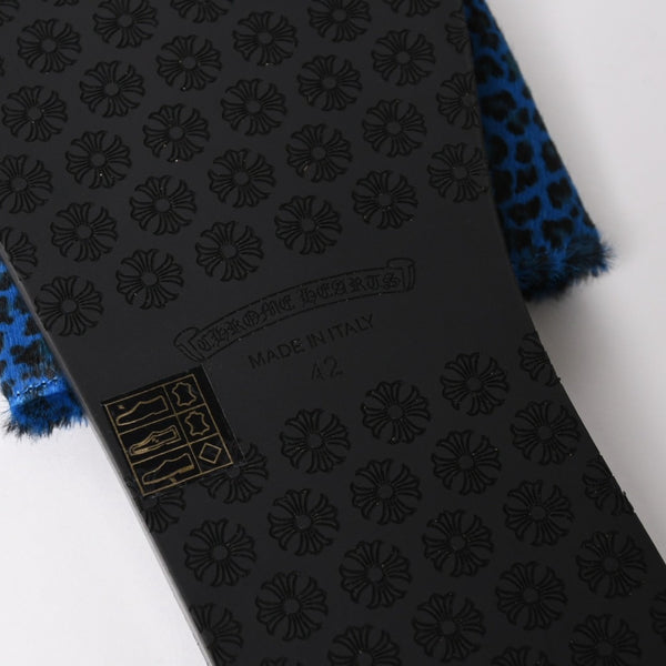 新品未使用 CHROME HEARTS クロムハーツ CH SLIDE CHプラスパッチ ハラコサンダル サイズ42 マイアミ限定 ブルーチーター 中古 4a005516
