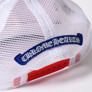 新品未使用 CHROME HEARTS クロムハーツ 26SS TRUCKER CAP KING TACO キングタコ スナップバックキャップ OS アメリカ独立記念 中古 4a005508