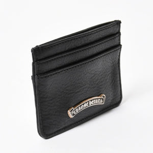 新品未使用品 CHROME HEARTS クロムハーツ Scroll Logo スクロールロゴ カードケース ブラック レザー シルバー925 中古 4a005518