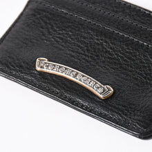 Load image into Gallery viewer, 新品未使用品 CHROME HEARTS クロムハーツ Scroll Logo スクロールロゴ カードケース ブラック レザー シルバー925 中古 4a005518