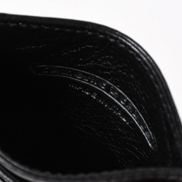 新品未使用品 CHROME HEARTS クロムハーツ Scroll Logo スクロールロゴ カードケース ブラック レザー シルバー925 中古 4a005518
