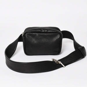 新品未使用 CHROME HEARTS クロムハーツ ボディバッグ ウエストバッグ ダガー ローラーベルト レザー ブラック シルバー925 中古 4a005507