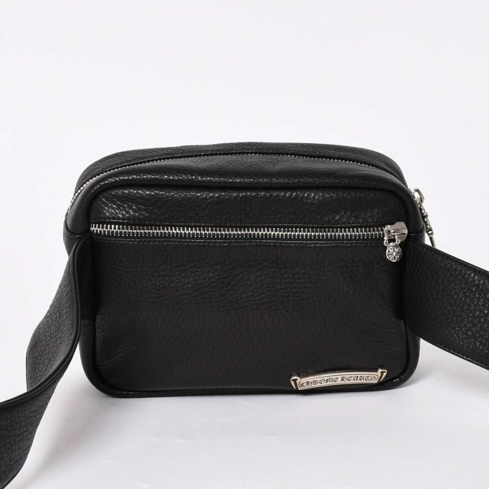 New and unused CHROME HEARTS Body Bag Waist Bag Dagger Roller Belt Leather Black Silver 925 Used 4a005507