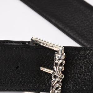 新品未使用 CHROME HEARTS クロムハーツ ボディバッグ ウエストバッグ ダガー ローラーベルト レザー ブラック シルバー925 中古 4a005507