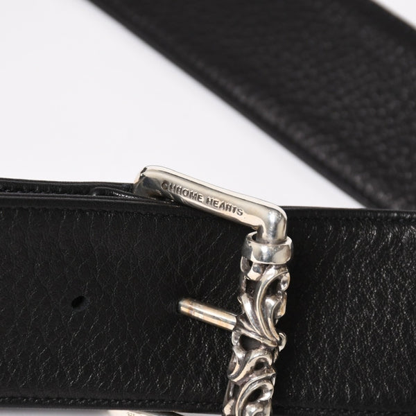 新品未使用 CHROME HEARTS クロムハーツ ボディバッグ ウエストバッグ ダガー ローラーベルト レザー ブラック シルバー925 中古 4a005507