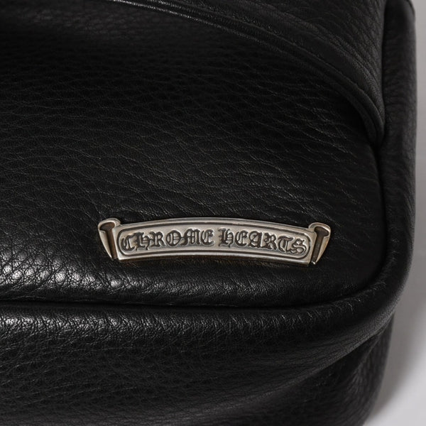 新品未使用 CHROME HEARTS クロムハーツ ボディバッグ ウエストバッグ ダガー ローラーベルト レザー ブラック シルバー925 中古 4a005507