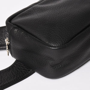 新品未使用 CHROME HEARTS クロムハーツ ボディバッグ ウエストバッグ ダガー ローラーベルト レザー ブラック シルバー925 中古 4a005507