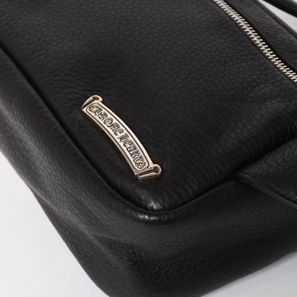 新品未使用 CHROME HEARTS クロムハーツ ボディバッグ ウエストバッグ ダガー ローラーベルト レザー ブラック シルバー925 中古 4a005507