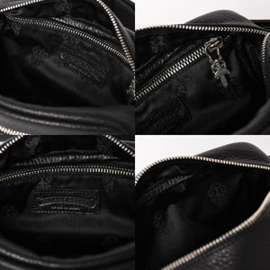 新品未使用 CHROME HEARTS クロムハーツ ボディバッグ ウエストバッグ ダガー ローラーベルト レザー ブラック シルバー925 中古 4a005507