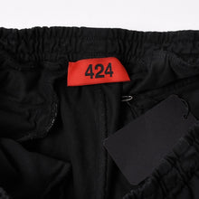 Load image into Gallery viewer, 424 フォートゥーフォー STRIPPED RIPPED SWEATPANTS ストリップト リプト スウェットパンツ FF6SMT72AP サイズM ブラック 美品 中古 4a005523