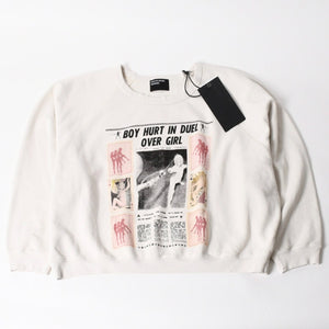 New and unused Enfants Riches Déprimés BOY HURT IN DUEL RAGLAN CREWNECK Sweat 02-0528 XXL Used 4a005525