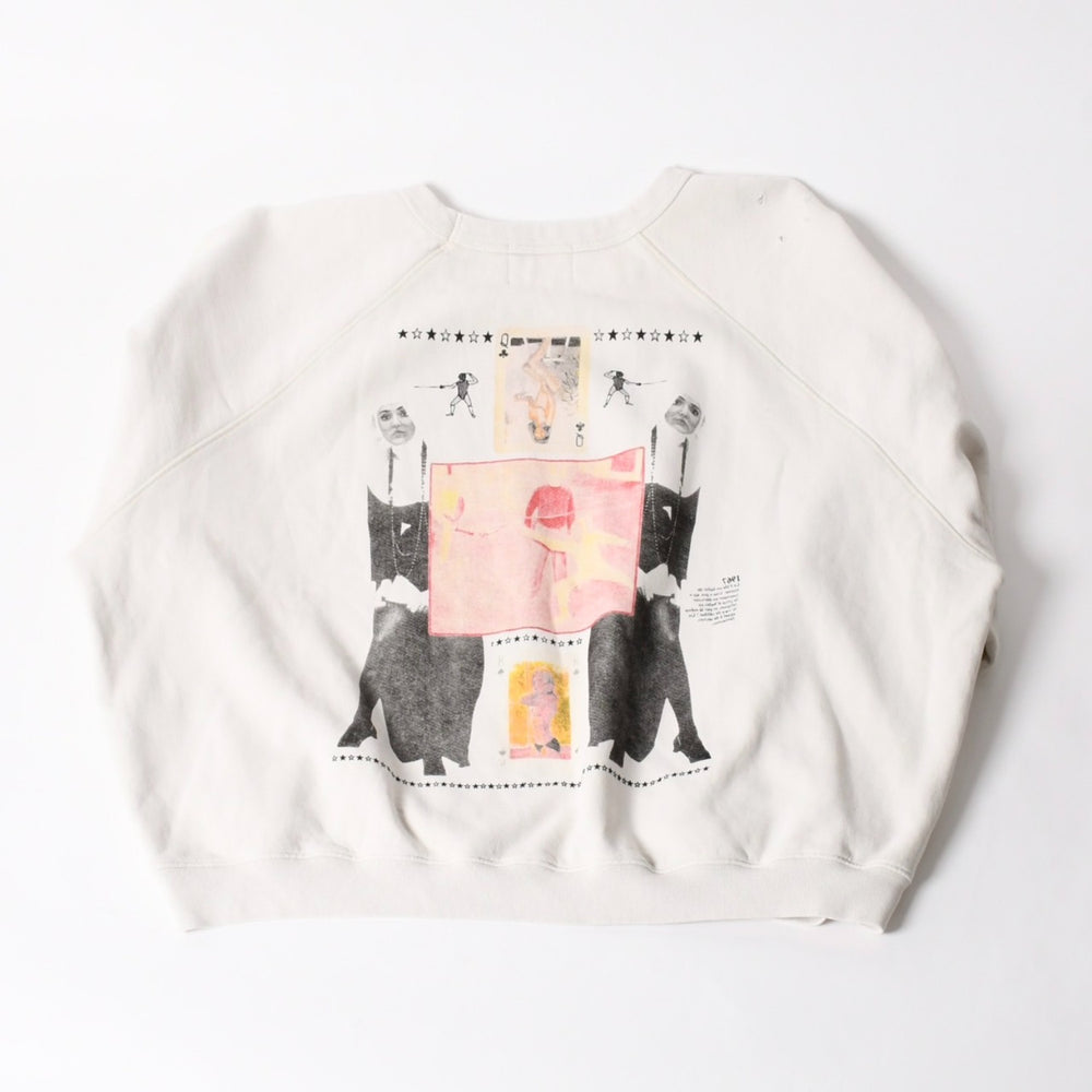 New and unused Enfants Riches Déprimés BOY HURT IN DUEL RAGLAN CREWNECK Sweat 02-0528 XXL Used 4a005525