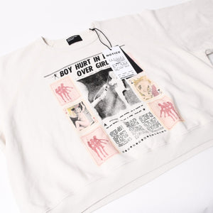 New and unused Enfants Riches Déprimés BOY HURT IN DUEL RAGLAN CREWNECK Sweat 02-0528 XXL Used 4a005525