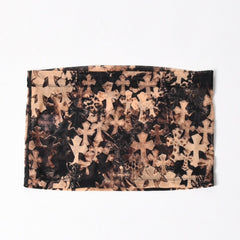 新品未使用 CHROME HEARTS クロムハーツ All Over Cross Print Mesh Mini Skirt セメタリークロス シアーメッシュ生地 タイトミニスカート ブラック ブラウン Sサイズ 中古 4a005224