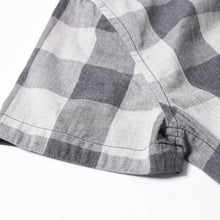 画像をギャラリービューアに読み込む, 極美品 CHROME HEARTS クロムハーツ ブロックチェック柄 半袖シャツ クロスボールボタン CHプラス グレー ブラック Lサイズ シルバー925 中古 4a005231
