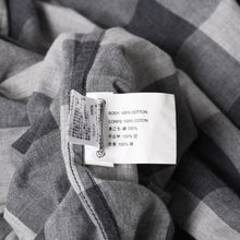 画像をギャラリービューアに読み込む, 極美品 CHROME HEARTS クロムハーツ ブロックチェック柄 半袖シャツ クロスボールボタン CHプラス グレー ブラック Lサイズ シルバー925 中古 4a005231
