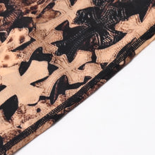 画像をギャラリービューアに読み込む, 新品未使用 CHROME HEARTS クロムハーツ All Over Cross Print Mesh Mini Skirt セメタリークロス シアーメッシュ生地 タイトミニスカート ブラック ブラウン Sサイズ 中古 4a005224