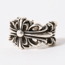 画像をギャラリービューアに読み込む, CHROME HEARTS クロムハーツ DOUBLE FLORAL CROSS ダブルフローラルクロス リング 重量約16.68g サイズ15号 美品 中古 4a005203
