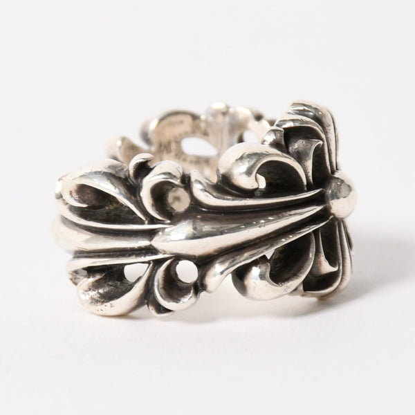 CHROME HEARTS クロムハーツ DOUBLE FLORAL CROSS ダブルフローラルクロス リング 重量約16.68g サイズ15号 美品 中古 4a005203