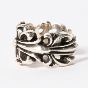 CHROME HEARTS クロムハーツ DOUBLE FLORAL CROSS ダブルフローラルクロス リング 重量約16.68g サイズ15号 美品 中古 4a005203