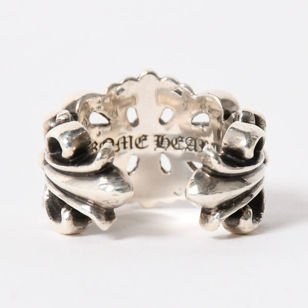 CHROME HEARTS クロムハーツ DOUBLE FLORAL CROSS ダブルフローラルクロス リング 重量約16.68g サイズ15号 美品 中古 4a005203