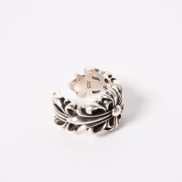 CHROME HEARTS クロムハーツ DOUBLE FLORAL CROSS ダブルフローラルクロス リング 重量約16.68g サイズ15号 美品 中古 4a005203