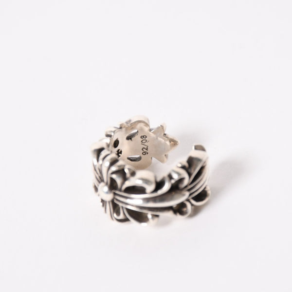 CHROME HEARTS クロムハーツ DOUBLE FLORAL CROSS ダブルフローラルクロス リング 重量約16.68g サイズ15号 美品 中古 4a005203