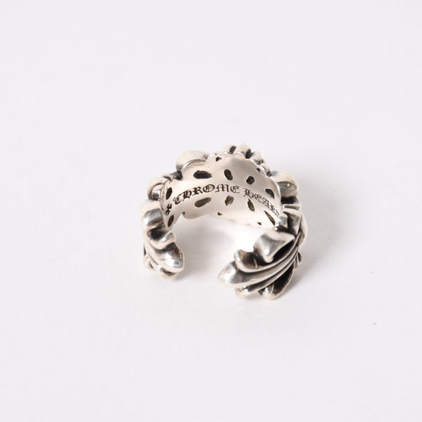 CHROME HEARTS クロムハーツ DOUBLE FLORAL CROSS ダブルフローラルクロス リング 重量約16.68g サイズ15号 美品 中古 4a005203