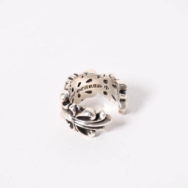 CHROME HEARTS クロムハーツ DOUBLE FLORAL CROSS ダブルフローラルクロス リング 重量約16.68g サイズ15号 美品 中古 4a005203