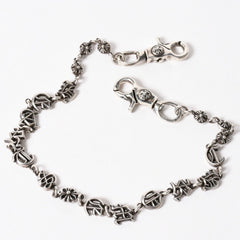 CHROME HEARTS クロムハーツ スペルアウト ウォレットチェーン ロング 2クリップ 重量約216.83g 全長約63cm 美品 中古 4a005222