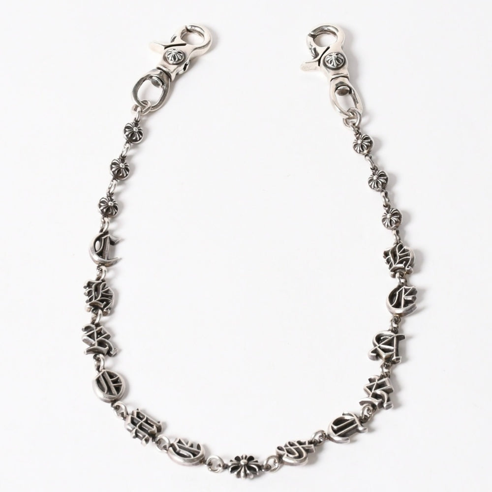 CHROME HEARTS クロムハーツ スペルアウト ウォレットチェーン ロング 2クリップ 重量約216.83g 全長約63cm 美品 中古 4a005222
