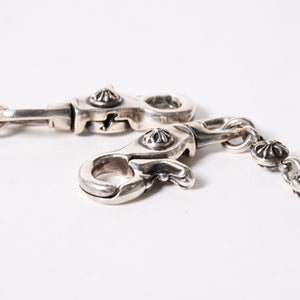 CHROME HEARTS クロムハーツ スペルアウト ウォレットチェーン ロング 2クリップ 重量約216.83g 全長約63cm 美品 中古 4a005222