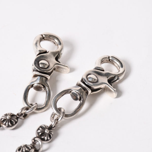 CHROME HEARTS クロムハーツ スペルアウト ウォレットチェーン ロング 2クリップ 重量約216.83g 全長約63cm 美品 中古 4a005222