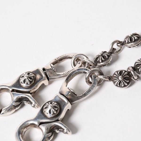CHROME HEARTS クロムハーツ スペルアウト ウォレットチェーン ロング 2クリップ 重量約216.83g 全長約63cm 美品 中古 4a005222