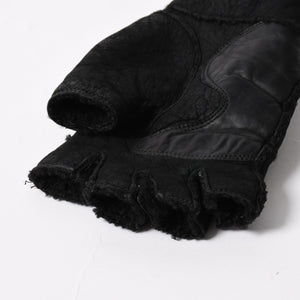 CHROME HEARTS クロムハーツ シアリング フィンガーレス バックルグローブ サイズ8.5 195/215 ガンスリンガー ラムレザー ブラックレザー 美品 中古 4a005530